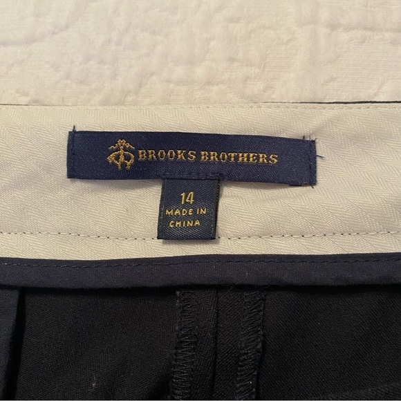 Brooks Brothers Navy Cotton Blend Straight Leg Pants - 14 - Picture 3 of 12
